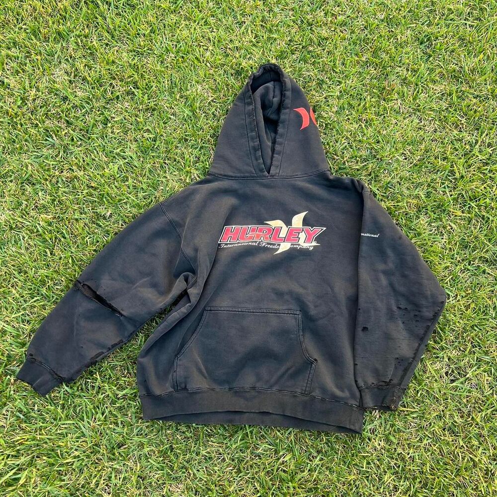 Hurley y2k 2000s Youth boys XL distressed hoodie